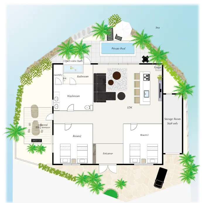 ヴィラゼ伊良部島のお部屋